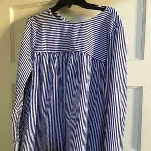 Blue pinstripe sun dress